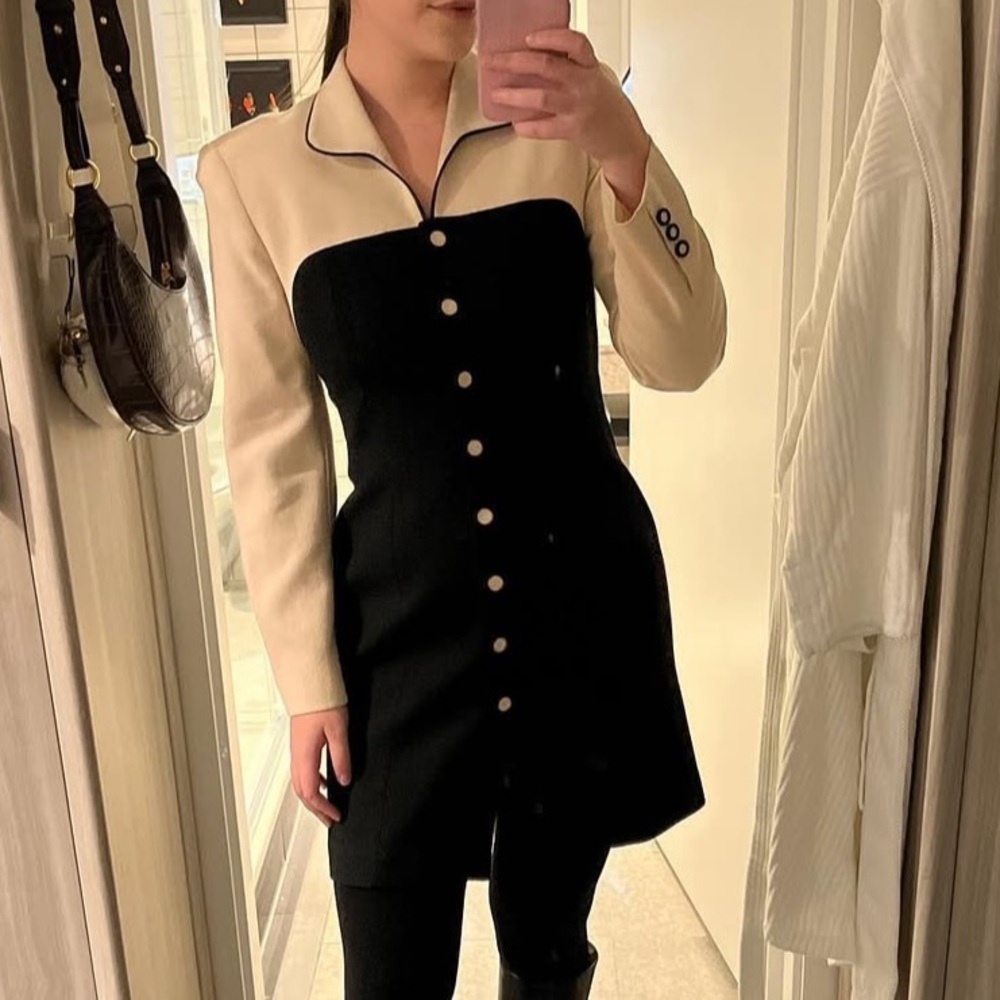 Two tone vintage blazer dress/jacket - Picture 3 of 6
